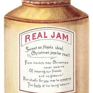 Christmas card in the shape of a jam pot Christmas card in the shape of a jam pot