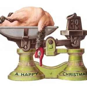 Christmas card in the shape of kitchen scales Christmas card in the shape of kitchen scales
