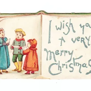 Christmas card in the shape of an open book Christmas card in the shape of an open book