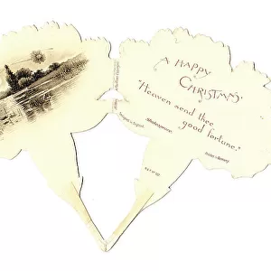 Christmas card in the shape of a white carnation