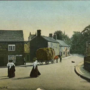 Church Lane - (Showing the Hare and Hounds Inn)