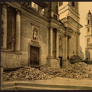 Church and rubble, San Remo, Riviera