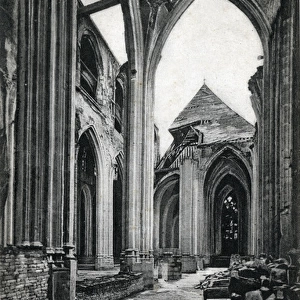 The Church St Eloi at Dunkirk devastated in WW1