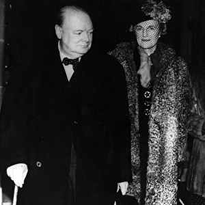 Churchill arriving at the Free Trade Hall, Manchester, 1940