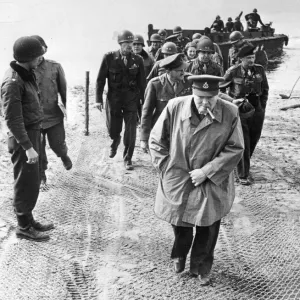 Churchill and Montgomery crossing the Rhine, 1945