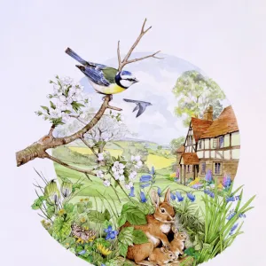 Circular countryside scene