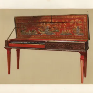 Clavichord with painted lid in the Chinese