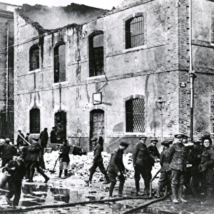 Clearing up bomb damage, Salonika, Greece, WW1