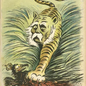 Clemenceau as a tiger, mauling Germany, an eagle