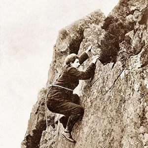 Climbing Scawfell Hand Traverse Victorian period