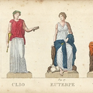 Clio, Euterpe and Thalia, Greek muses