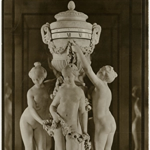 Clock - Three Graces by E M Flaconet - Marble and Bronze