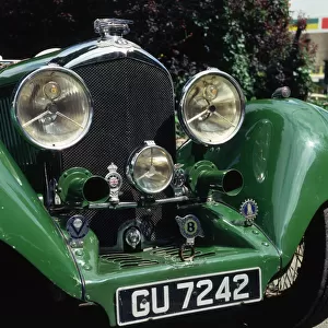 Close-up of a vintage Bentley car