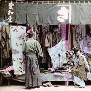 Cloth store, Japan circa 1890