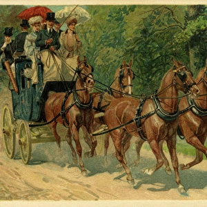 Coach & horses with passengers