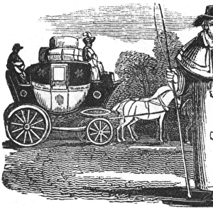 Coachman and horse and carriage, c. 1810