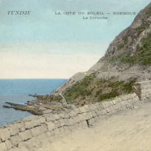 Coast road at Korbous (Qorbus), Tunisia, North Africa