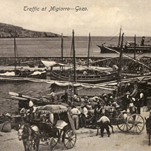 Coastal scene at Migiarro (Mgarr), Gozo, Malta