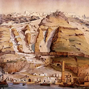Coastal View Santorin island, town of Phera, Greece 1838 Date: 1838