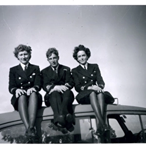 Three colleagues at Lessingen, Germany, WW2