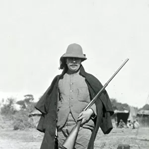 Colonial British gent in Indian hunting party