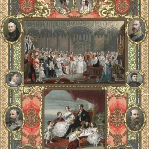 Colour plate of the early life of Queen Victoria and Prince