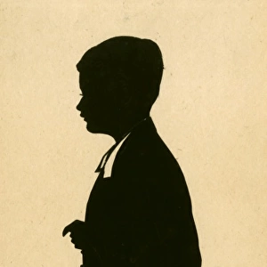 Coloured silhouette of a boy in school uniform