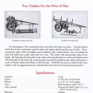 Combination Pole and Cable Reel Trailer