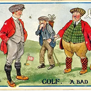 Comic postcard, Golfer tells a lie, and everybody knows it Date: 20th century