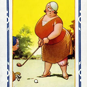 Comic Postcard - Golfing Humour - One Down