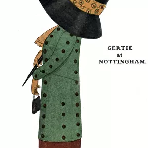Comic Postcard - Hat theme - Gertie at Nottingham