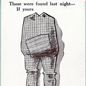 Comic postcard, Lost and found clothing Date: 20th century