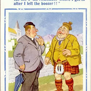 Comic postcard, Vicar and Scotsman Date: 20th century