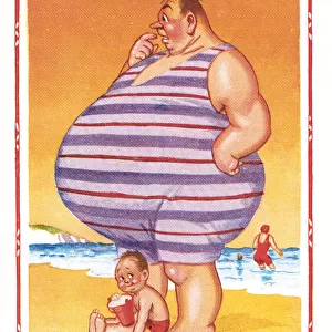 Comic Seaside Postcard - I Can t See My Little Johnny