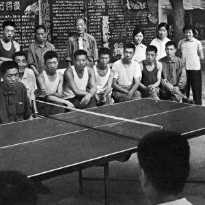 Communist China - workers playing table tennis
