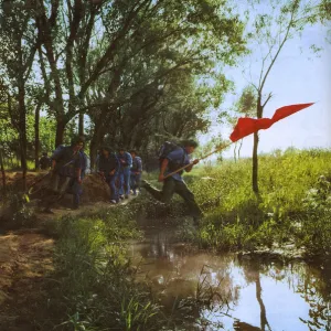 Communist China - young men on training exercise