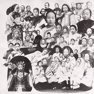 Composite image, group of Chinese women, China