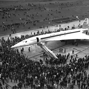 Concorde 002 G-BSST leaves the assembly hall at Filton