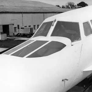 Concordes cockpit windows and retracted visor