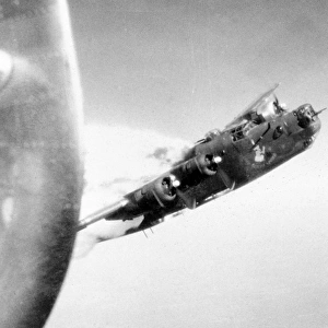 Consolidated B-24J Little Warrior about to explode, 2