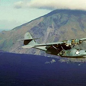 Consolidated PBY-5A Catalina over Aleutian waters