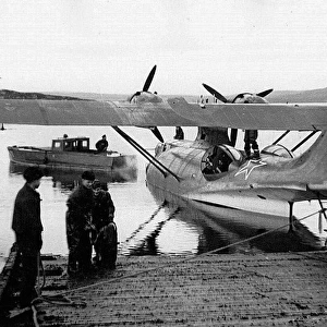 Consolidated PBY Catalina (aft) berthed in Soviet servi