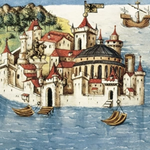 Constantinople, 15th c. Miniature Painting. SPAIN