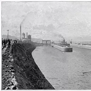 Construction of a canal (36-mile-long) for seagoing ships between the city of Manchester