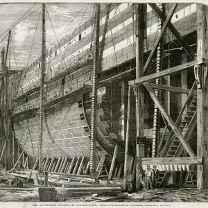 Construction of The Leviathan later Great Eastern 1855