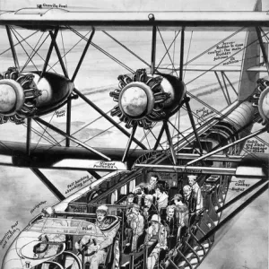 Contemporary cutaway drawing of the Short S8 Calcutta