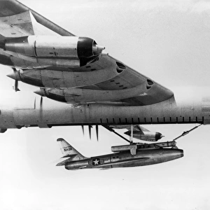 Convair GRB-36F catches the GRF-84F Thunderflash