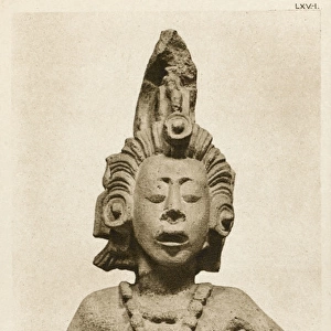 Copan, Honduras - A Stone bust of the Maize God