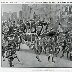 Coronation Edward VII & Alexandra returning from Abbey