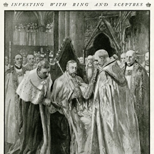 Coronation of George V, receiving ring and Sceptres